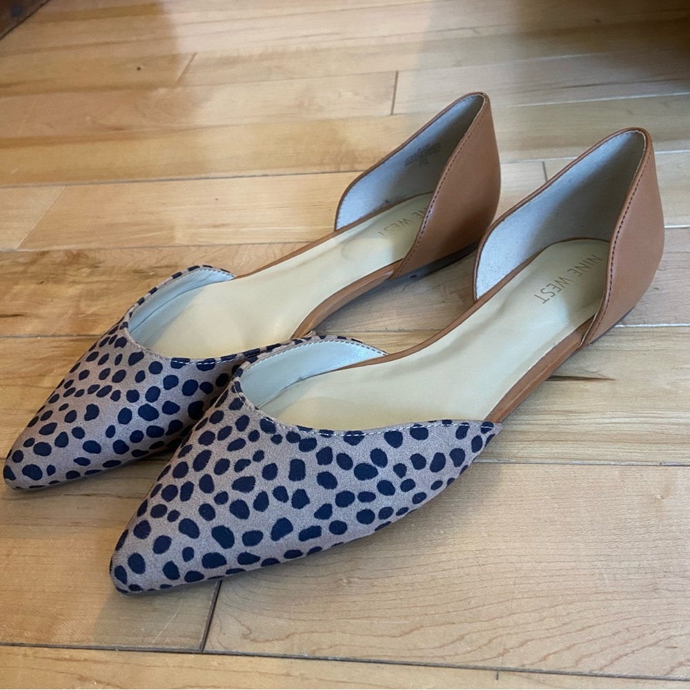 Nine West cheetah print pointed toe flats